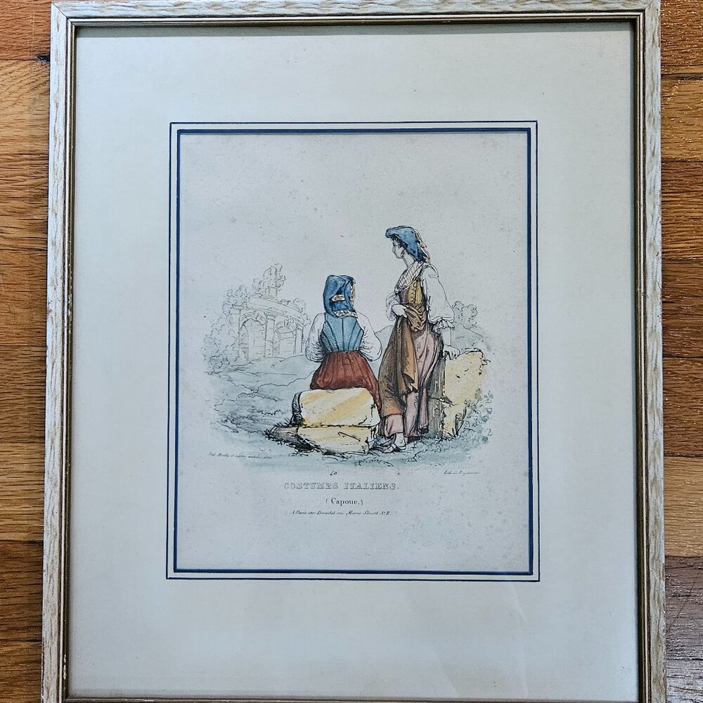 Vintage Art — Italian Women with Costumes (14"x16")